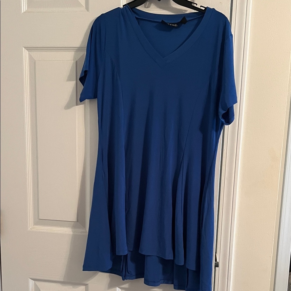 Avenue Women's Deep Blue V-Neck Tunic